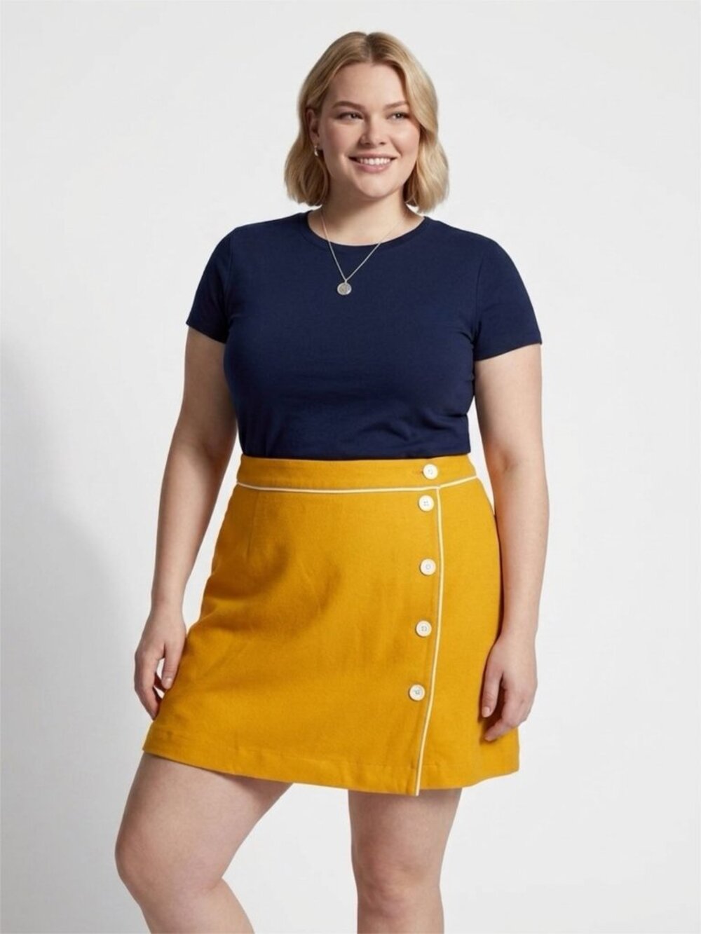 ModCloth Women’s 1X Wool Blend Retro Style Mustard Skirt NEW